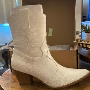 White Western Boot